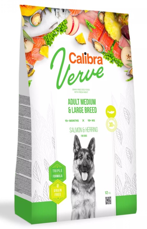 Calibra Dog Verve Grain Free Adult M&L Salmon & Herring 12 kg